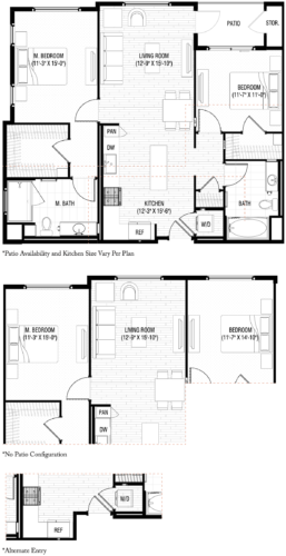 Alexan NoHo West Two Bedroom Floor Plan B3