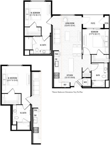 Alexan NoHo West Two Bedroom Floor Plan B4