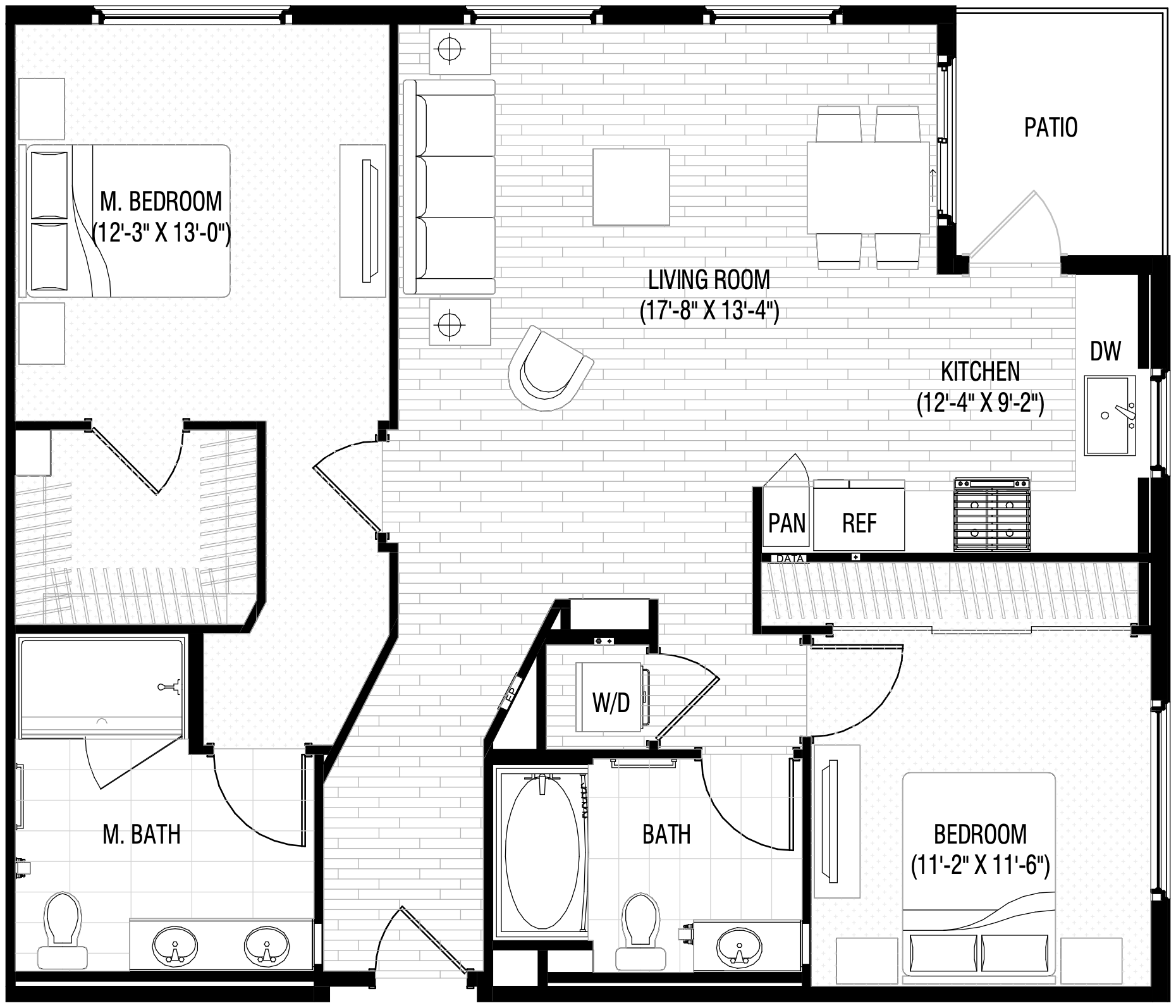 Alexan NoHo West Two Bedroom Floor Plan B5