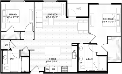 Alexan NoHo West Two Bedroom Floor Plan B6