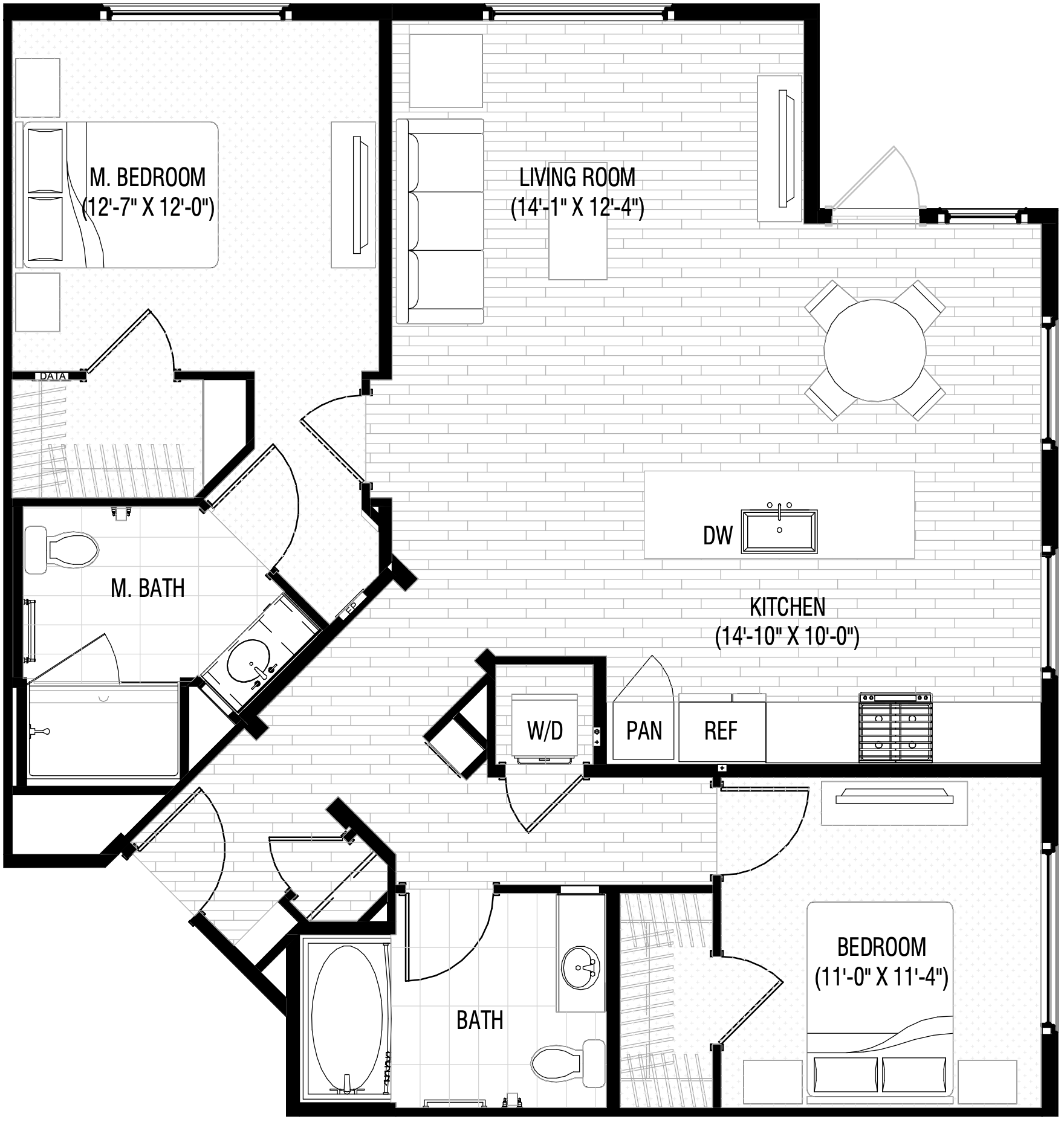 Alexan NoHo West Two Bedroom Floor Plan B7