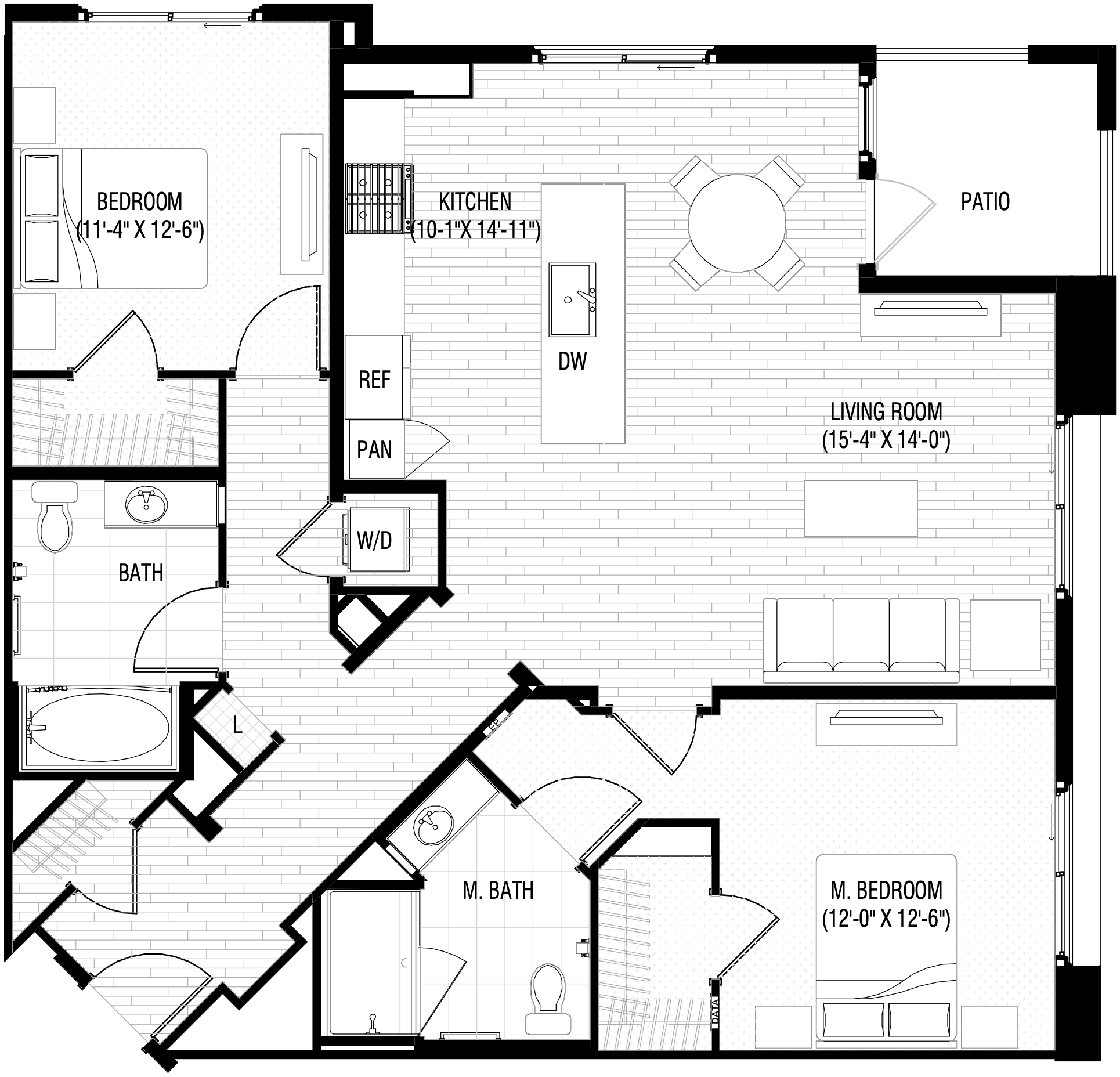Alexan NoHo West Two Bedroom Floor Plan B9